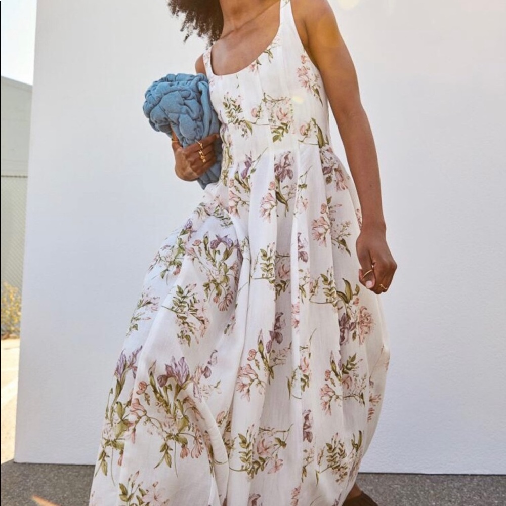 H&M Brock Collection linen floral dress NWOT size small.